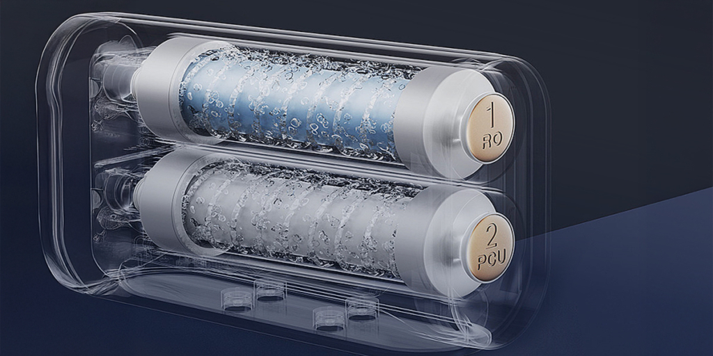 Module interne de double filtration de l’eau