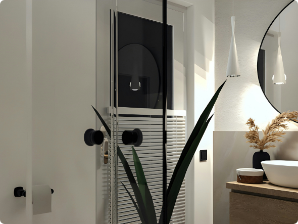Salle de bain moderne avec ambiance design épurée